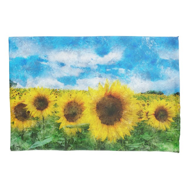 Sunflowers painting pillowcase (Front)