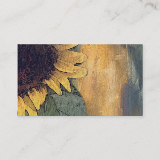Sunflowers, Painting, Plant, Reiki, Business Cards (Front)