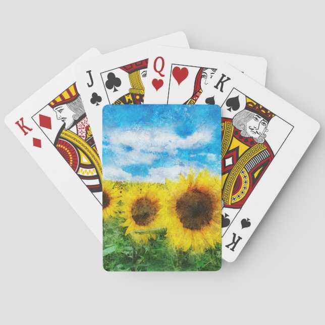 Sunflowers painting playing cards (Back)