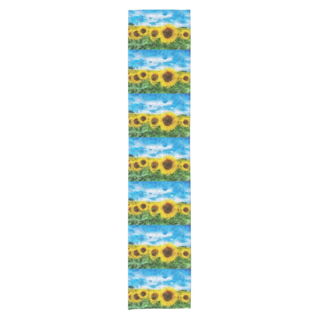 Sunflowers painting short table runner (Front)