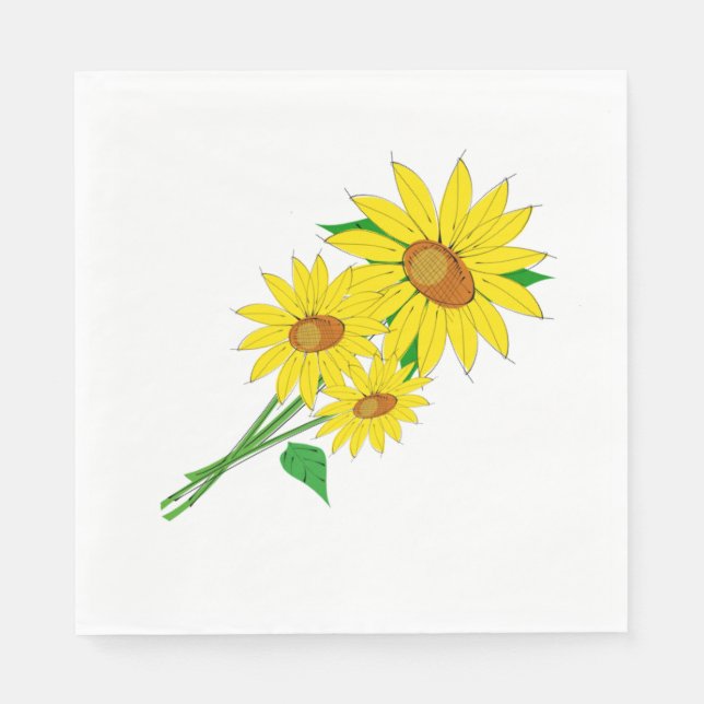 Sunflowers Paper Napkins (Front)