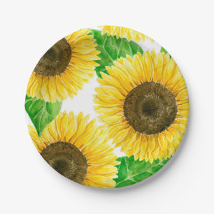 Sunflowers Paper Plate