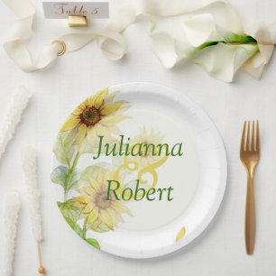 Sunflowers paper plates
