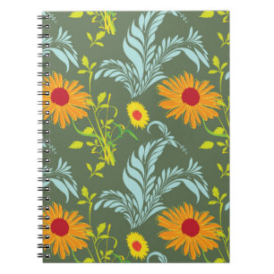 Sunflowers pattern spiral notebook