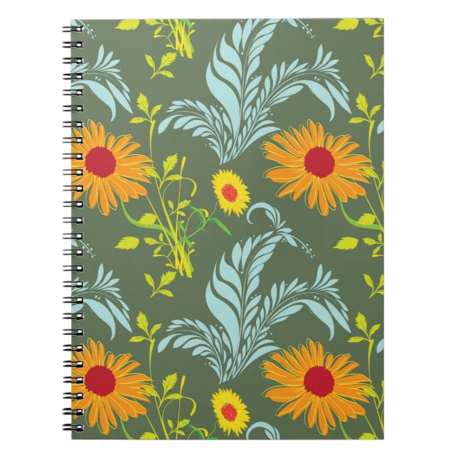 Sunflowers pattern spiral notebook (Front)