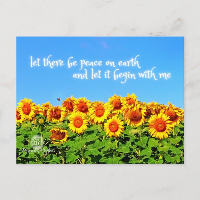 Sunflowers Peace for Ukraine Postcard (Front)