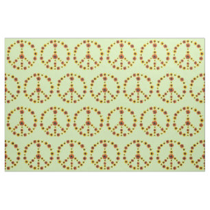 Sunflowers Peace Signs Fabric