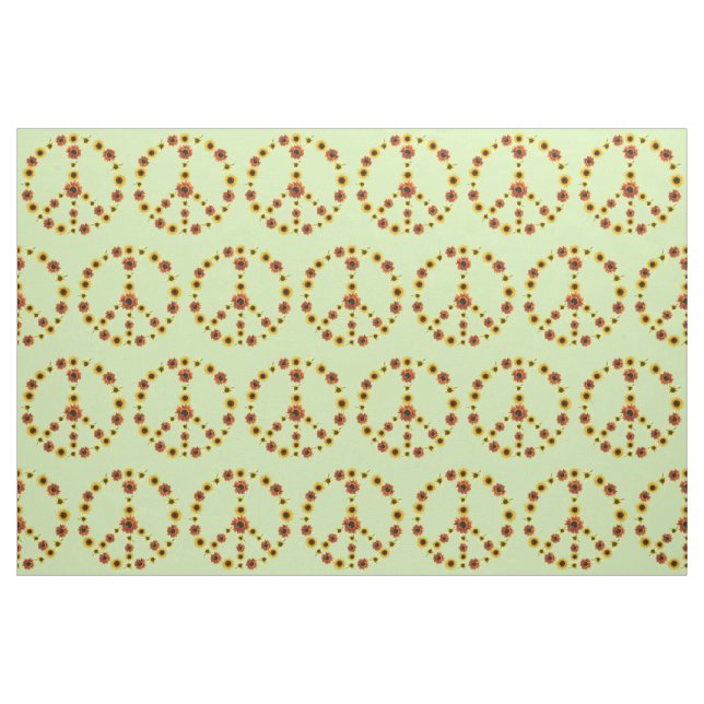 Sunflowers Peace Signs Fabric (Fat Quarter)