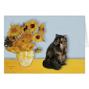 Sunflowers - Persian Calico cat