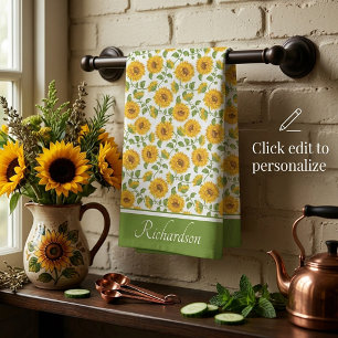Sunflowers personalised Kitchen Towels