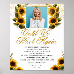 Sunflowers Photo Elegant Funeral Poem Sign