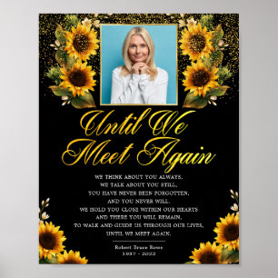 Sunflowers Photo Elegant Funeral Poem Sign