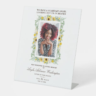 Sunflowers Photo Remembrance Wedding Dear Ones Pedestal Sign