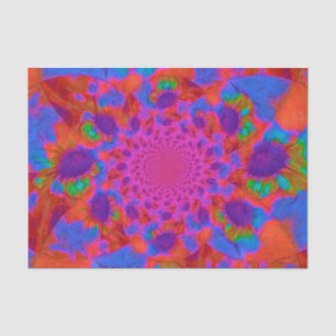 Sunflowers Pink Purple Orange Floral Art Tissue Paper
