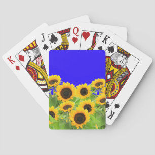 Sunflowers Playing Cards Ukraine Flag Colours