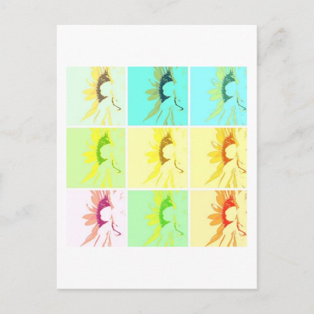 Sunflowers Pop Art Postcard (Front)