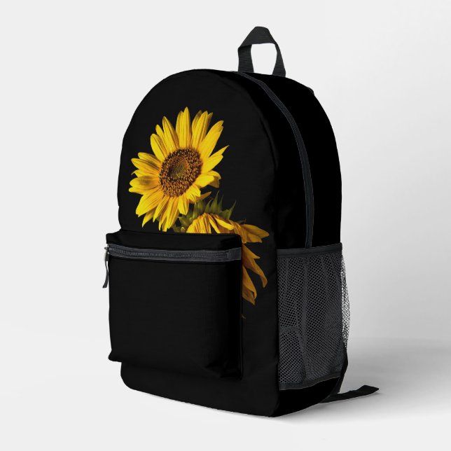 Sunflowers  printed backpack (Back Corner Right)