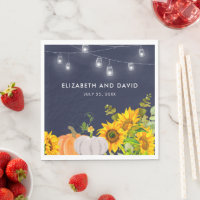 Sunflowers Pumpkin String Lights Rustic Wedding