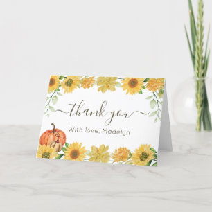 Sunflowers & Pumpkins thank you card
