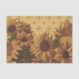 Sunflowers retro vintage backfrop tissue paper