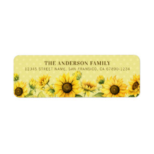 Sunflowers Return Address Labels