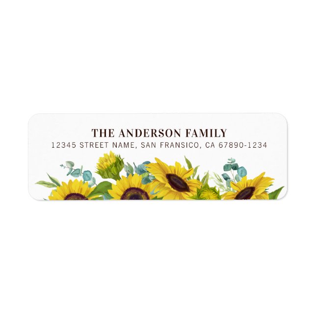 Sunflowers Return Address Labels (Front)