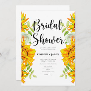 Sunflowers Roses Bridal Shower Invitation