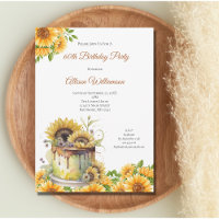 Sunflowers Rustic Birthday Party for Her 60th 70th
