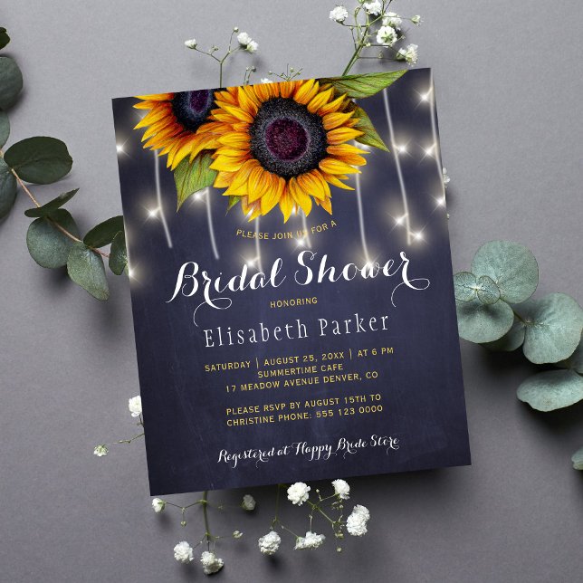 Sunflowers rustic budget bridal shower invitation (Creator Uploaded)