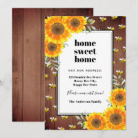 Sunflowers rustic bumble bees new home moving