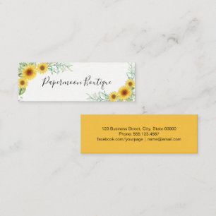 Sunflowers rustic chic business card