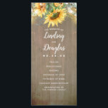 Sunflowers Rustic Country Fall Wedding Programs Programme<br><div class="desc">Sunflowers rustic country wooden wedding programs</div>