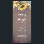 Sunflowers Rustic Country Fall Wedding Programs Programme<br><div class="desc">Sunflowers rustic country wooden wedding programs</div>