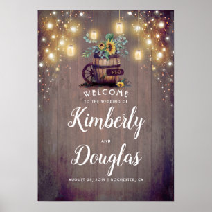 Sunflowers Rustic Country Fall Wedding Sign