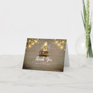 Sunflowers Rustic Country Fall Wedding Thank You Card