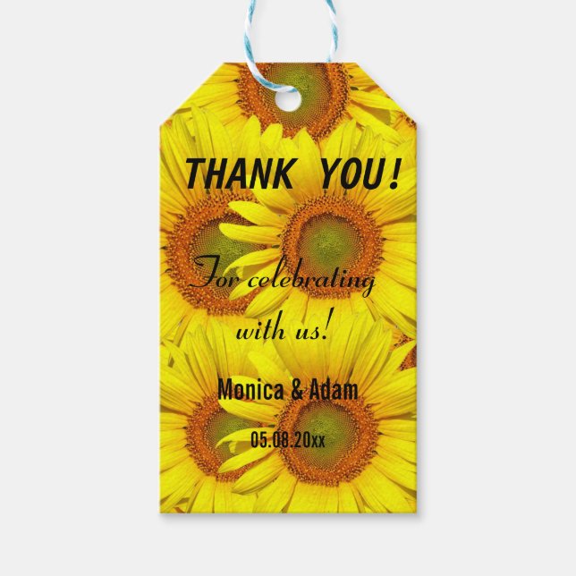 Sunflowers Rustic Country Floral Summer Yellow Gif Gift Tags (Front)