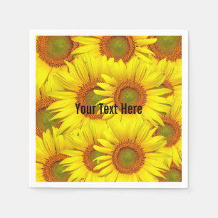 Sunflowers Rustic Country Floral Summer Yellow Napkin