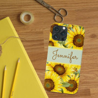 Sunflowers Rustic Yellow Brown Watercolor Custom