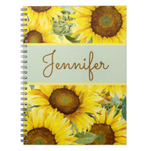 Sunflowers Rustic Yellow Brown Watercolor Custom