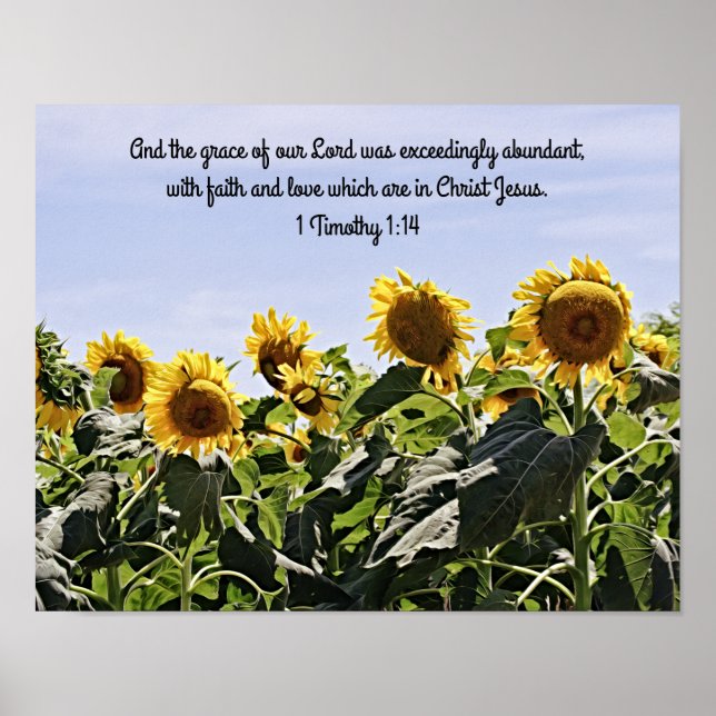 Sunflowers Scripture Photographic Art Print (Front)
