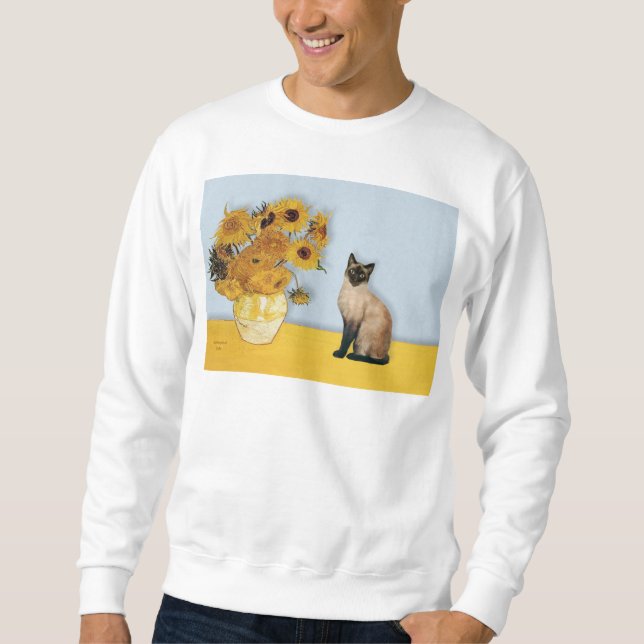 Sunflowers - Seal Point Siamese cat Sweatshirt (Front)