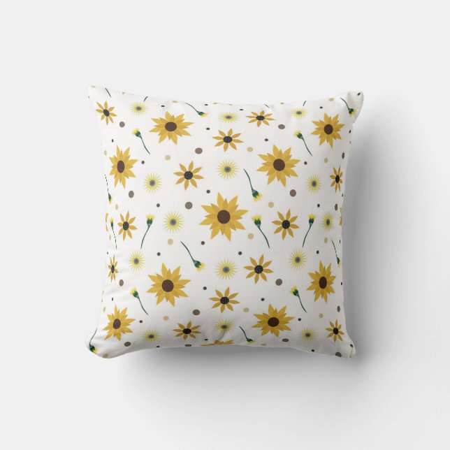 sunflowers  seamless pattern cushion (Front)