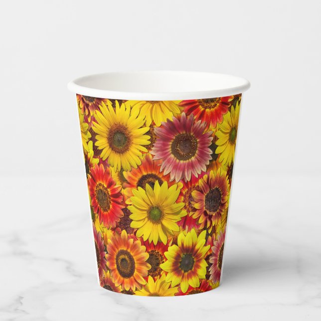 Sunflowers Seamless Pattern Paper Cups (Front)