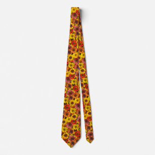 Sunflowers Seamless Pattern Tie