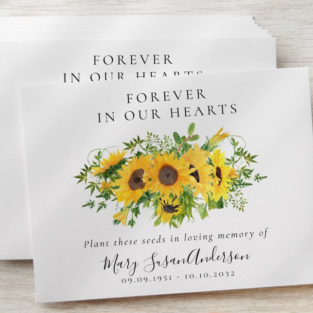 Sunflowers Seed Packet Memorial Funeral  Envelope (Creator Uploaded)