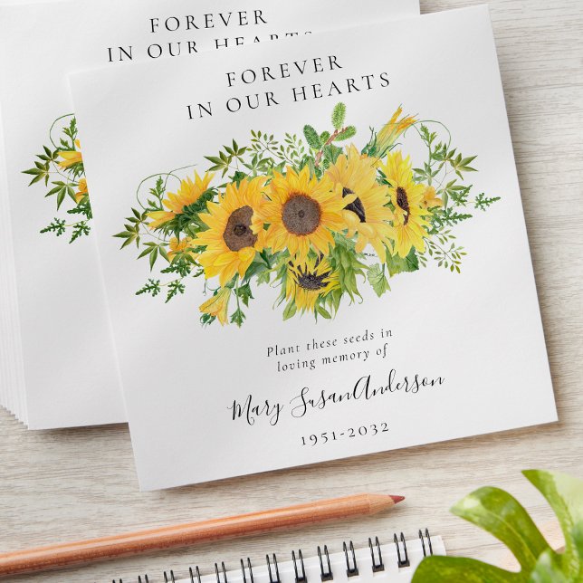 Sunflowers Seed Packet Memorial Funeral  Envelope (Creator Uploaded)