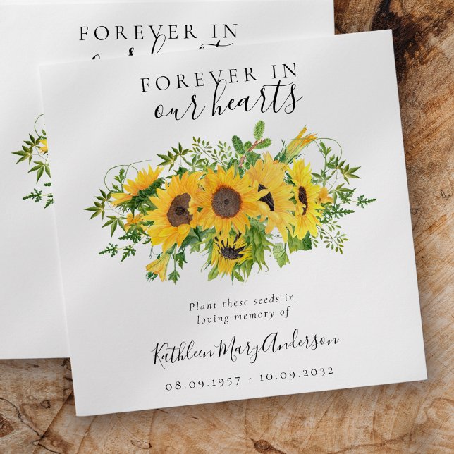 Sunflowers Seed Packet Memorial Funeral  Envelope (Creator Uploaded)
