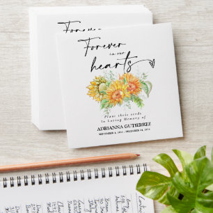 Sunflowers Seed Packet Memorial Funeral Envelope