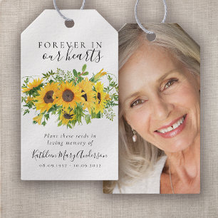Sunflowers Seed Packet Memorial Funeral Favour Tag