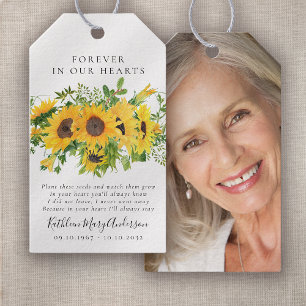 Sunflowers Seed Packet Memorial Funeral Favour Tag